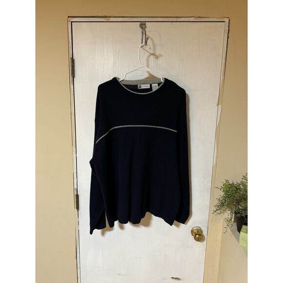 Xg Extreme Quality Mens Pullover Sweater Sz. XL /Blue/Crewneck/Striped/Vtg - Picture 1 of 4